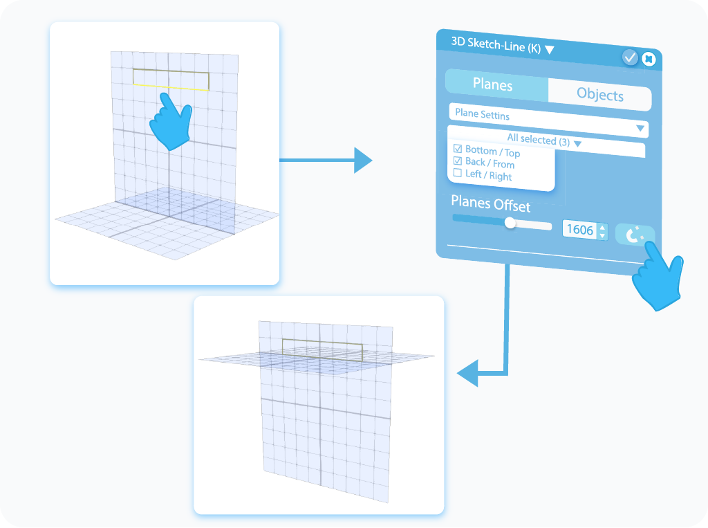 Click to Snap enabled Plane in 3D Sketch